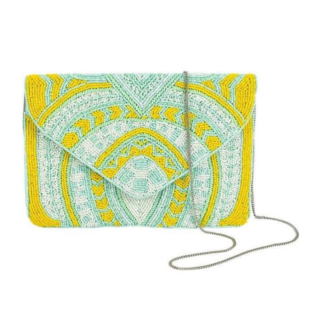 Ashiana London Capri Beaded Envelope Clutch NWT